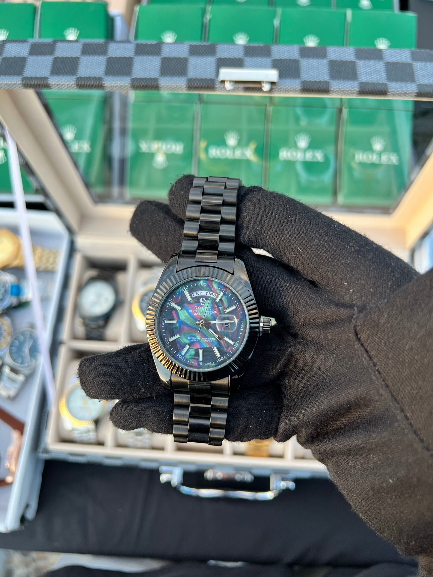 Rlx RSP Negro Tablero Azul Tornasol